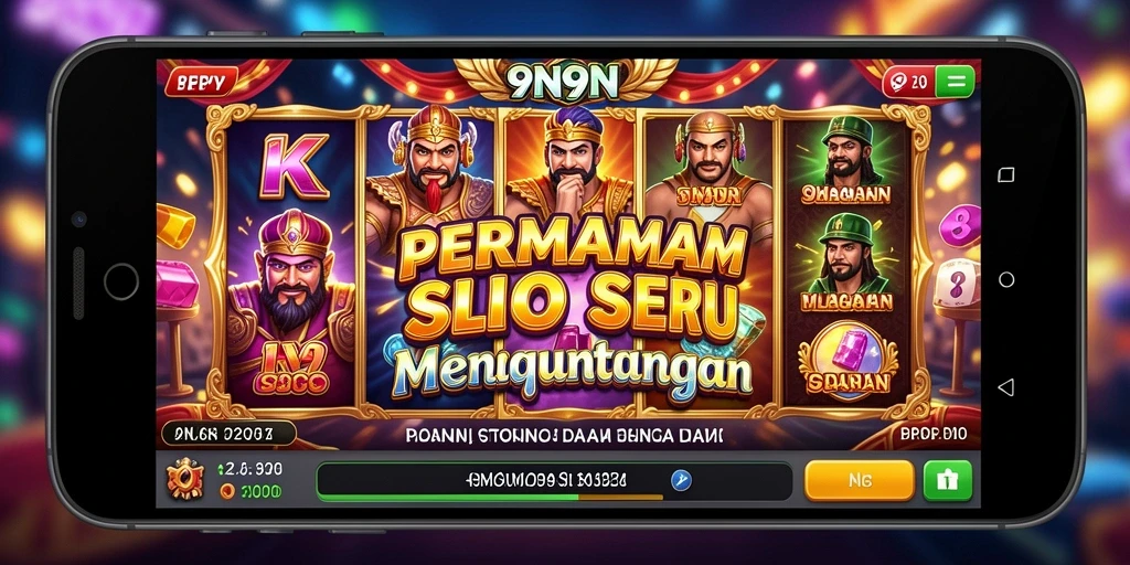 Screenshot gameplay dari 9N9N yang menampilkan mesin slot dengan grafis menarik.