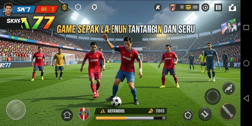 Tampilan gameplay seru dari game sepak bola SKY77.
